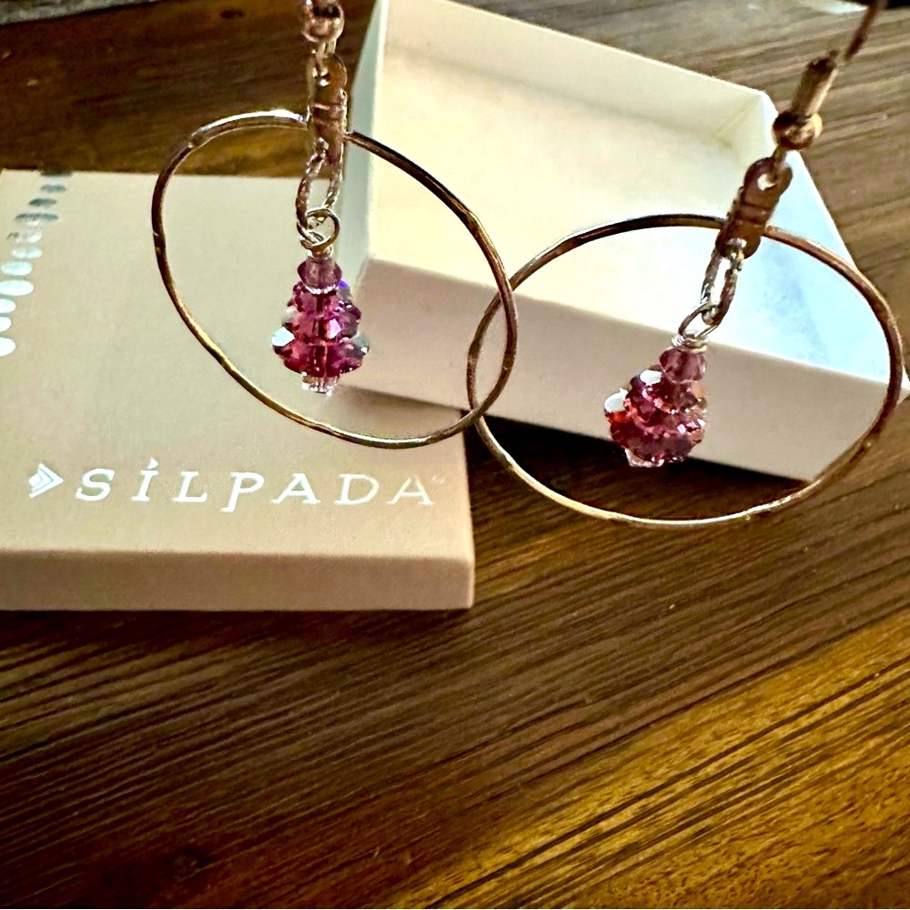 Silpada Hoop Dangles with Purple Crystals